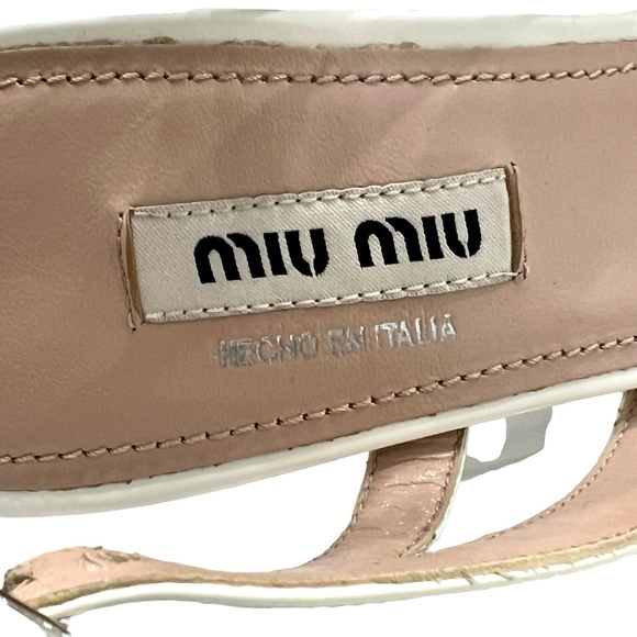 MIU MIU BIANCO WHITE JEWEL EMBELLISHED CALZATURE DONNA OPEN TOE STILETTO SANDAL - Picture 10 of 16